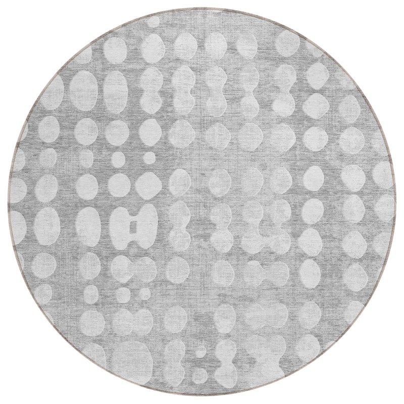 Machine Washable Indoor/ Outdoor Chantille Abstract Dots Rug