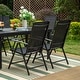 preview thumbnail 30 of 46, Outdoor 5/7-Piece Patio Dining Set, 7-positon Reclining Folding Sling Chair & E-Coating Metal Steel Table