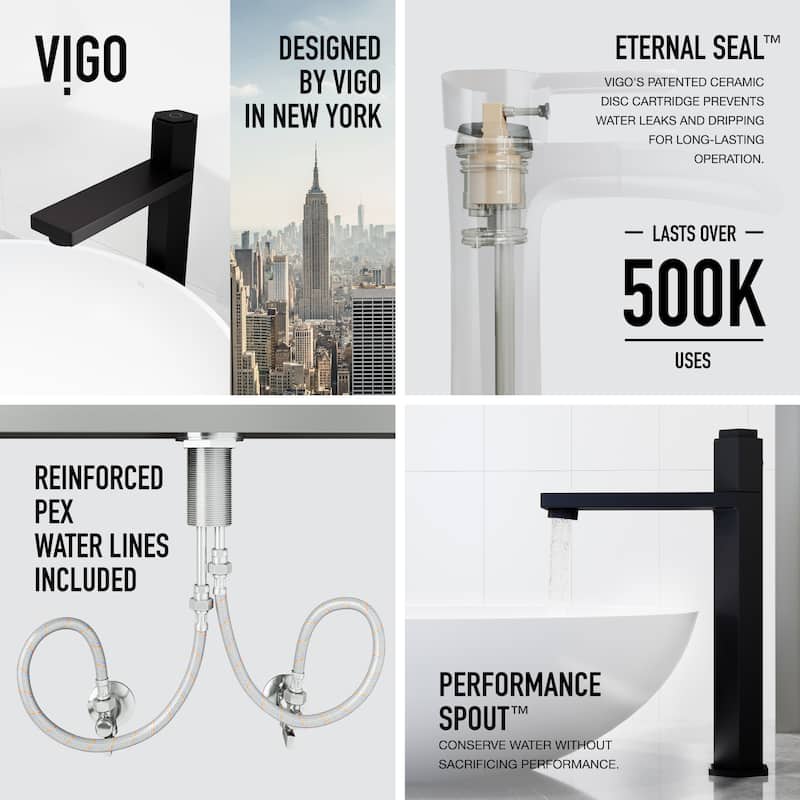 VIGO Nova 10" H Single Handle Single Hole Vessel Bathroom Faucet