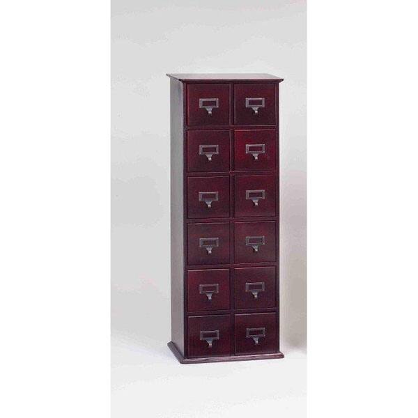 Shop Library Card Catalog Cd Dvd Storage Cabinet 12 Drawer Stores