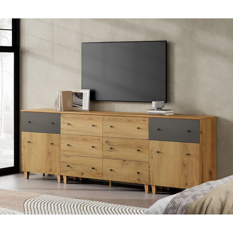 3-in-1 TV Stand Cabinets with Doors and Drawers for 100 Inches TVs