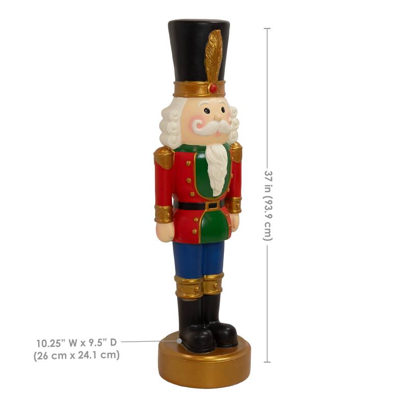 Sunnydaze Tommy the Toy Soldier Christmas Nutcracker Statue - 37" H - Set of 2