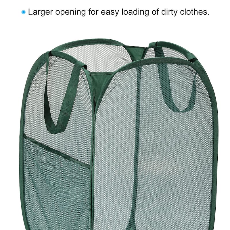 Mesh Laundry Hamper, Collapsible Laundry Baskets Bag, 1 Pcs - 14.17" x 14.17" x 22.83"