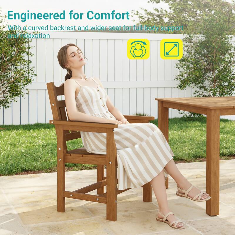 HIPS Outdoor Dining Set All-weather Patio Table and Chairs(Set of 5)