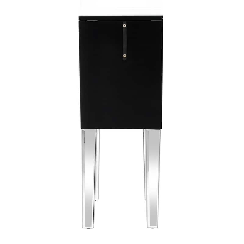 Mirrored Glass Jewelry Armoire with Crushed Diamond Inlay