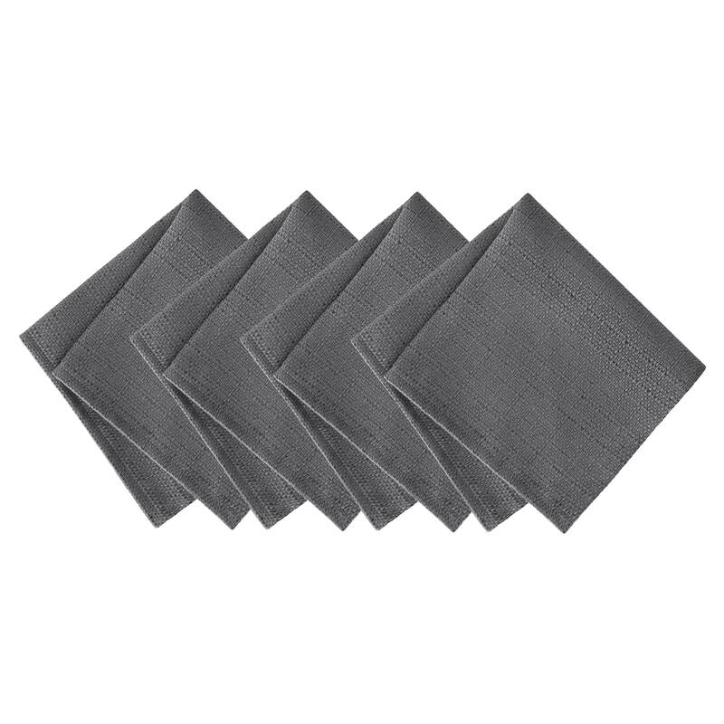 Laurel Solid Texture Water and Stain Resistant Napkins, Set of 4 - Gray