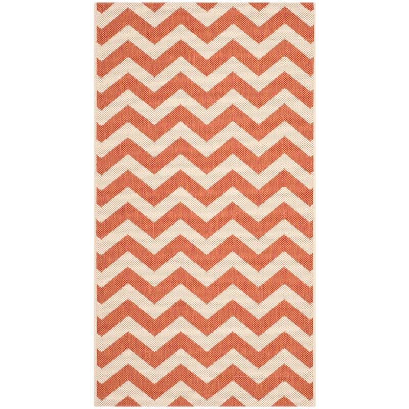 SAFAVIEH Courtyard Reeta Indoor/ Outdoor Waterproof Patio Backyard Rug - 2'x3'7" - Terracotta/Beige