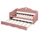 preview thumbnail 10 of 10, Pink Upholstery Sofa Bed Twin Size Sleeper Sofa with Trundle Daybed