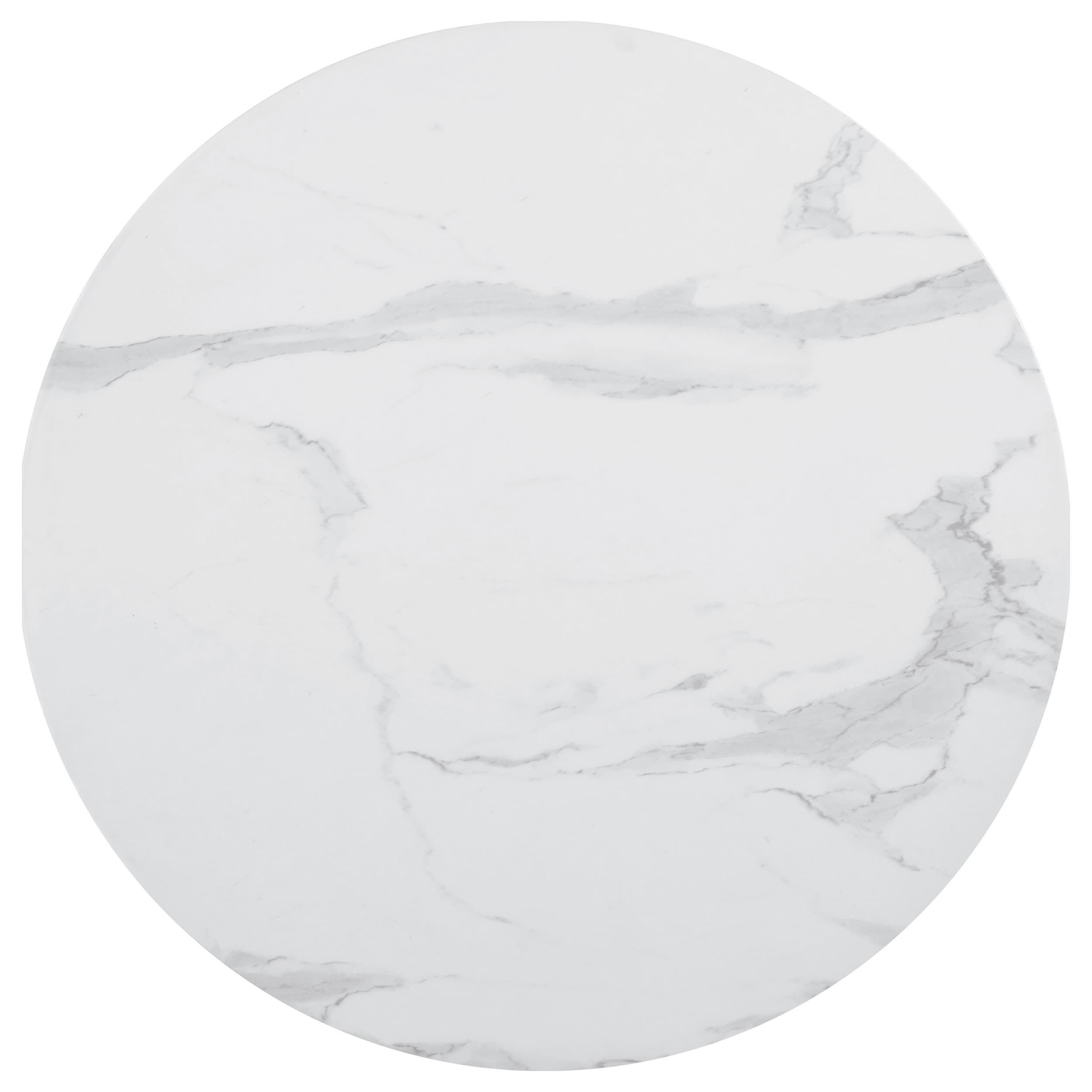 Arkell White Round Faux Marble Dining Table-image