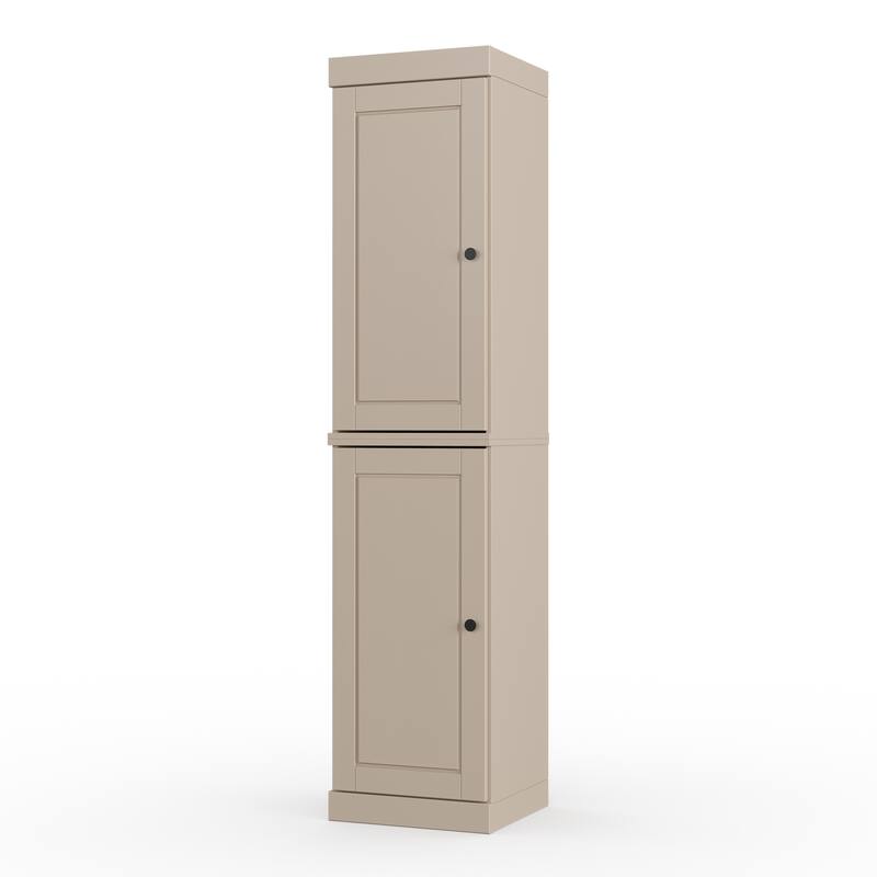 100% Solid Wood Tall Freestanding Bathroom Linen Cabinet with Doors, Adjustable Shelves, Modular Storage, 16.5" W x 71.5" H