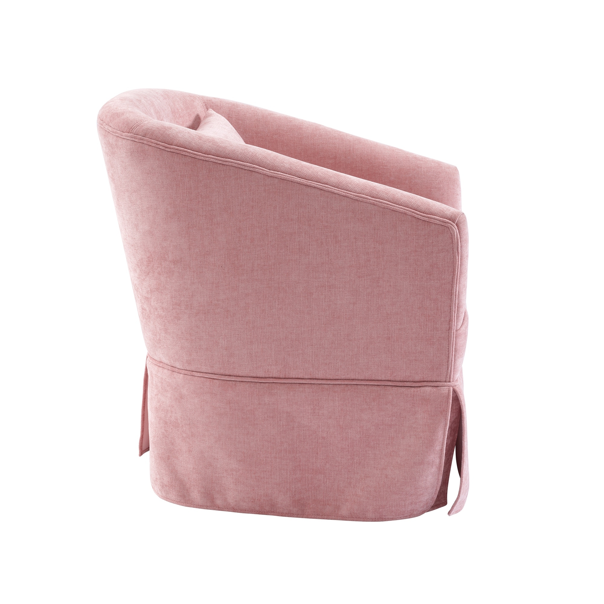 Pink Round Sofa Chair, Lounge Reading Armchair with Skirt Linen
