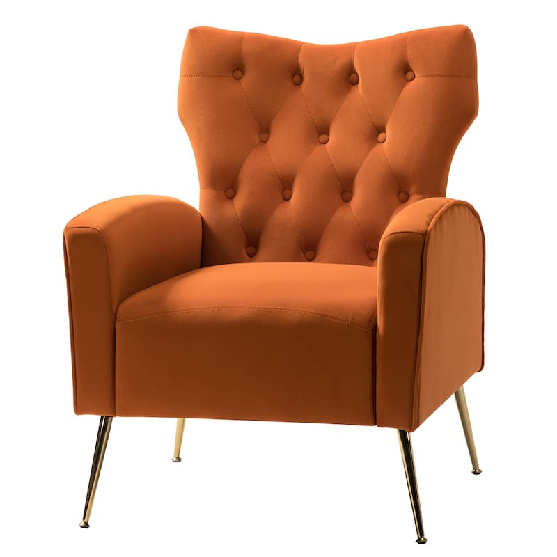 Abadiana Accent Tufted Chair with Metal Base by HULALA HOME