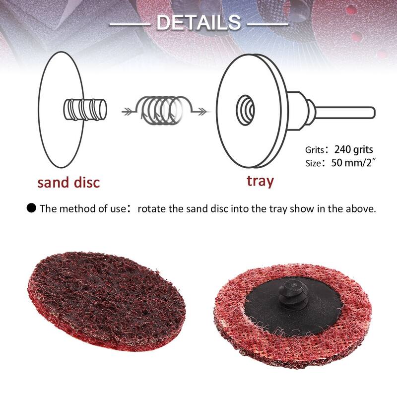2" Non Woven Surface Conditioning R-Type Quick Change Discs Coarse Medium Grit