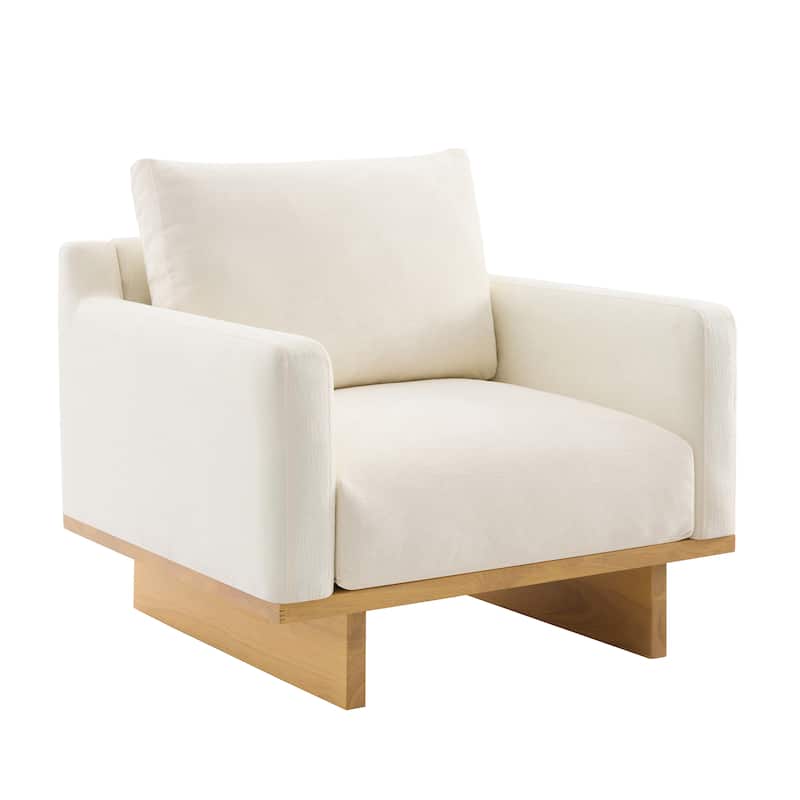 Christopher Knight Home - Modern Wooden Upholstered Accent Chair with Ergonomic Comfort