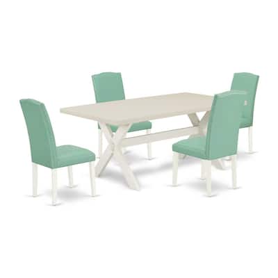 Contemporary 5-Piece Dinette Set - Dining Table with 4 Chairs - Modern Kitchen Set - 72