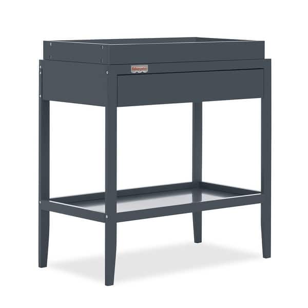slide 2 of 5, Fisher Price by Dream On Me Delani Changing Table, with ample storage, made with Sustainable New Zealand Pinewood - Carbon Carbon