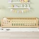 preview thumbnail 2 of 12, Natural Twin Size Pine Floor Bed with Guardrails & Door