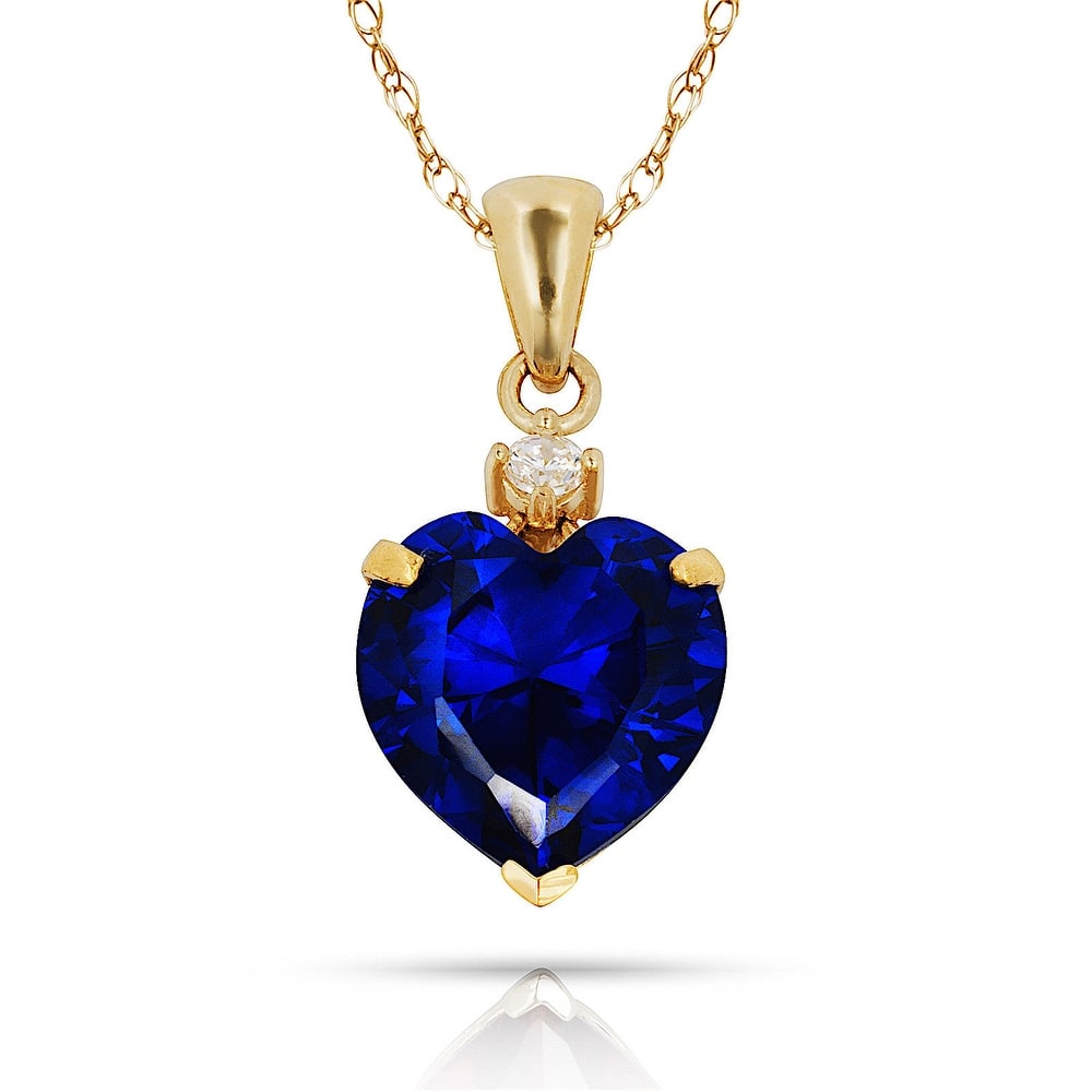 Curata 14k Yellow Gold 18" Birthstone Heart-Shaped Cubic Zirconia Pendant Necklace