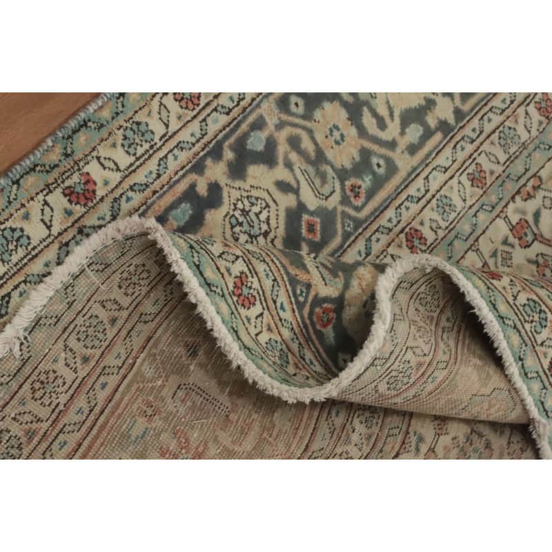 Hand Knotted Oriental 100% Wool Carpet Traditional Medallion Oranges & Rust Tabriz Area Rug - 9' 6'' X 6' 7''