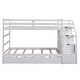 preview thumbnail 42 of 49, Roomfitters Twin-Over-Twin Bunk Bed with Twin Trundle, Sturdy Wooden Frame, 3 Storage Stairs, Safety Guardrails
