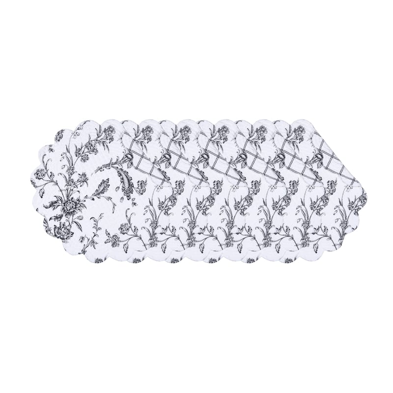 Bleighton Black Round Quilted Placemat Set 6