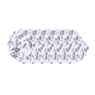 Bleighton Black Round Quilted Placemat Set 6