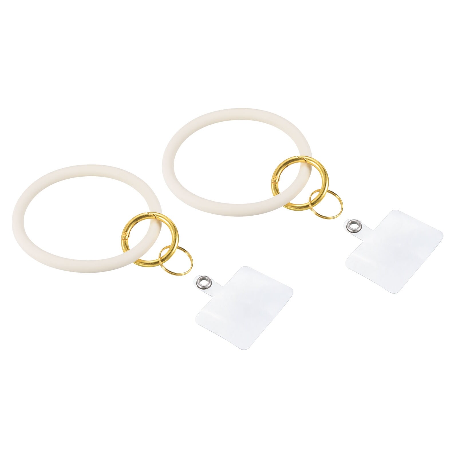 Key Ring Bracelet Silicone Keychain Circle Wristlet Keyrings - Creamy White  - 2.75 - Bed Bath & Beyond - 36859982
