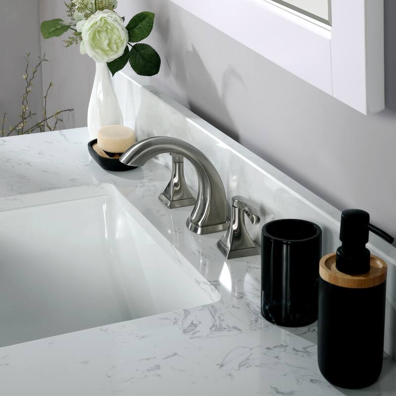 Altair Isla Single Bathroom Vanity Set and Aosta White Countertop with Mirror