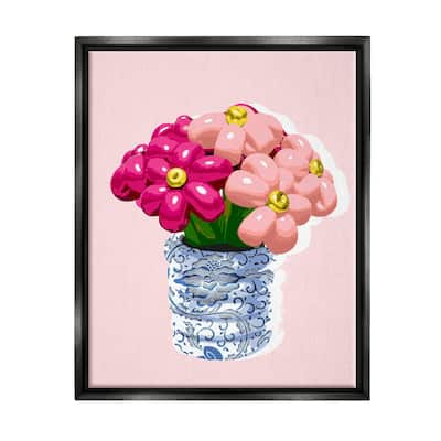 Stupell Balloon Bouquet in Vase Framed Floater Canvas Wall Art Design by Daphne Polselli