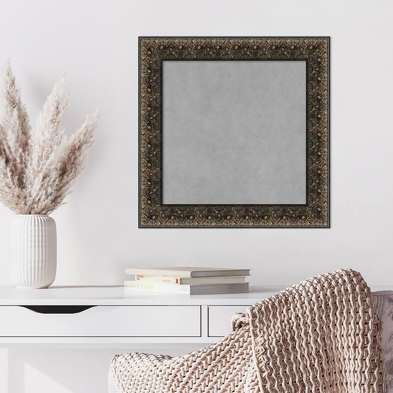 Amanti Art Intaglio Embossed Black Framed Magnetic Board