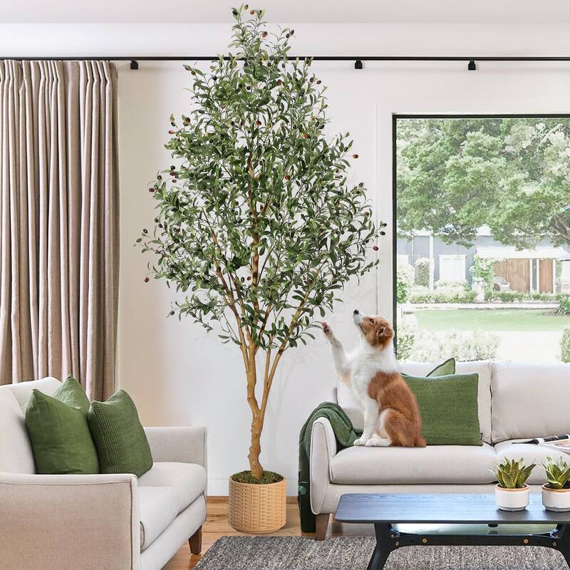 7ft Faux Olive Tree, Tall Olive Tree Plants, Fake Potted Olive Silk Tree