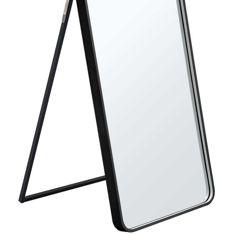 Anmytek 64" Gold Frame LED Lighted Full Length Mirror - 3-Color Dimmable, Standing/Wall-Mounted