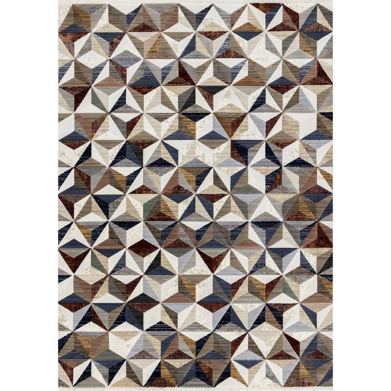 HomeRoots Geometric Modern Rectangle Area Rug - 5' X 8'