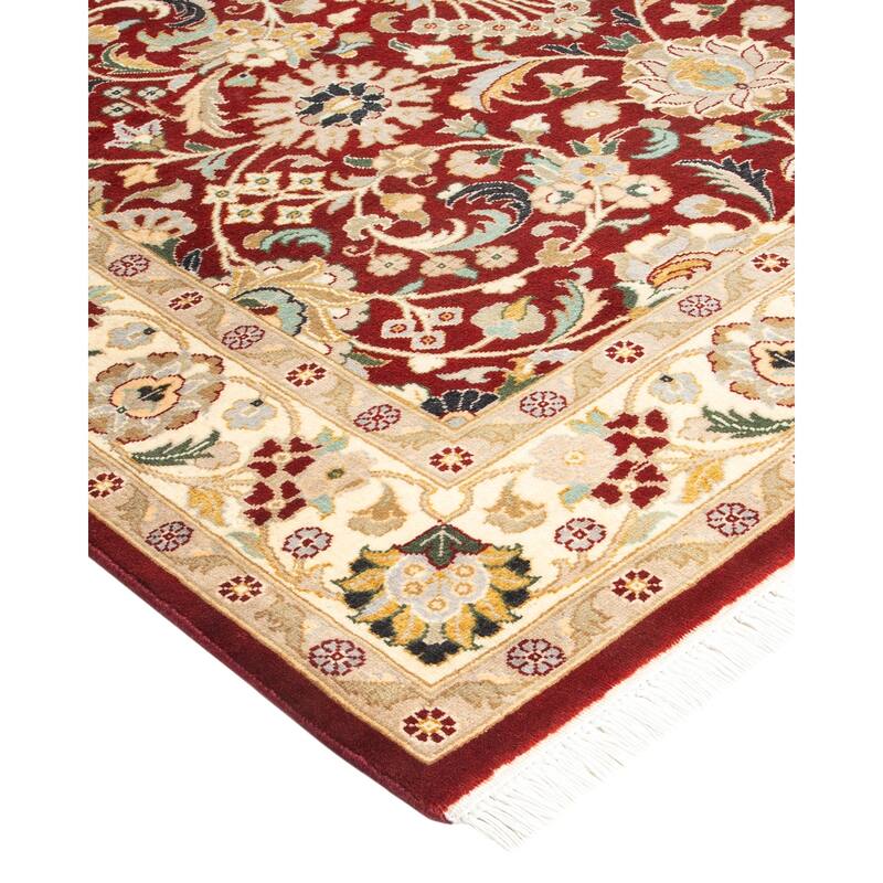 Overton Handknotted Wool Traditional Oriental Red Area Rug - 4' x 6'