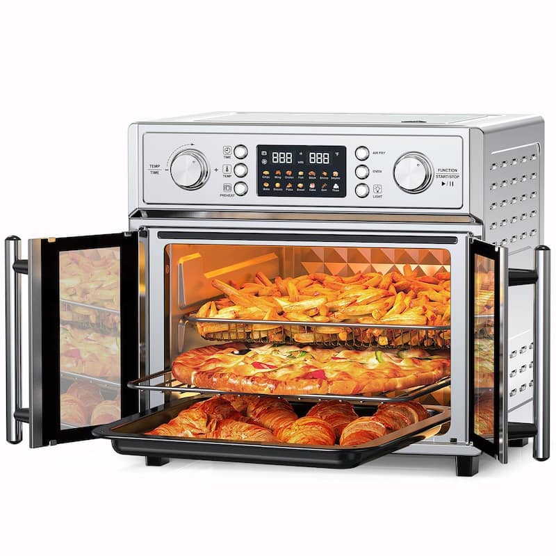 PlumChef 26QT Large Capacity French Double-Door Air Fryer Convection Toaster Oven, 1700W