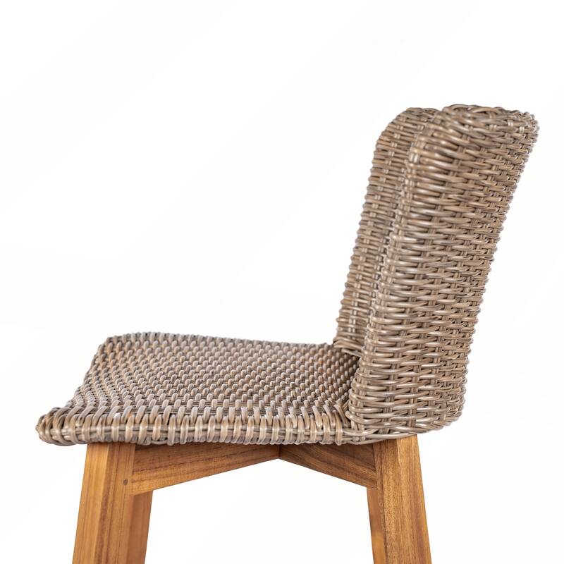 Outdoor Bar Stool with Wicker Set of 2