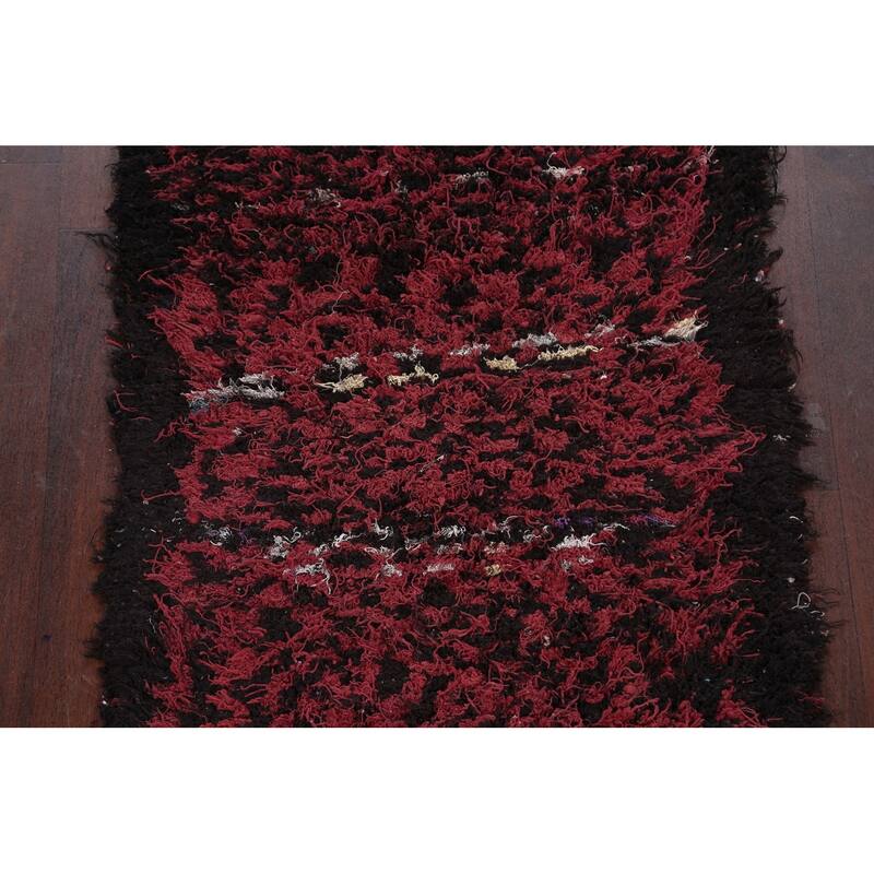 Modern Moroccan Oriental Runner Rug Wool Hand-knotted Carpet - 2'10" x 7'11"