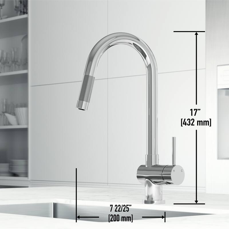 VIGO Gramercy 17" H Single Handle Pull-Down Spout Kitchen Faucet with Touchless Sensor