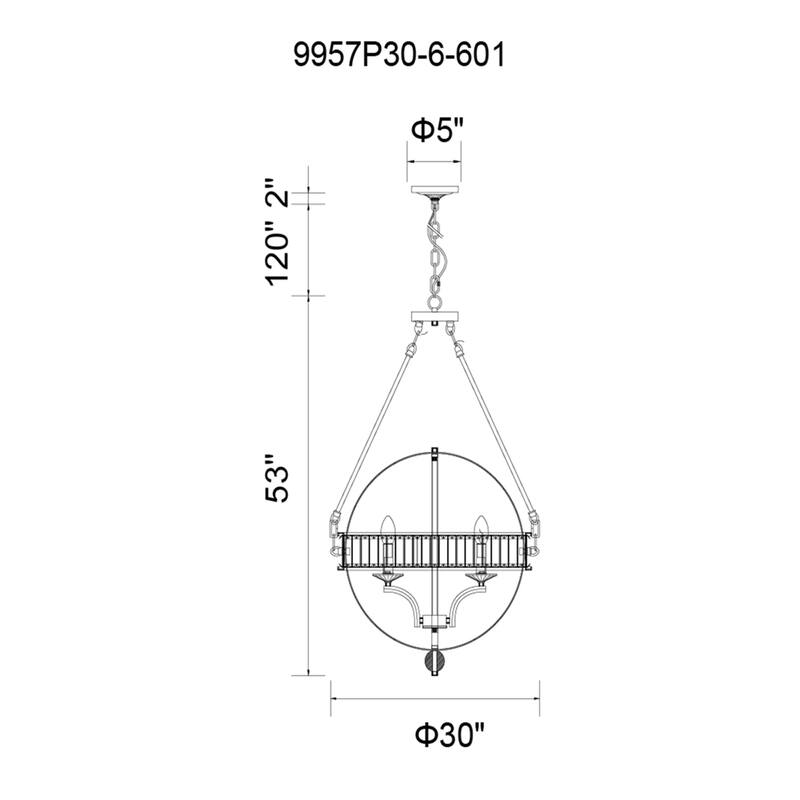 Arkansas 6 Light Chandelier With Chrome Finish