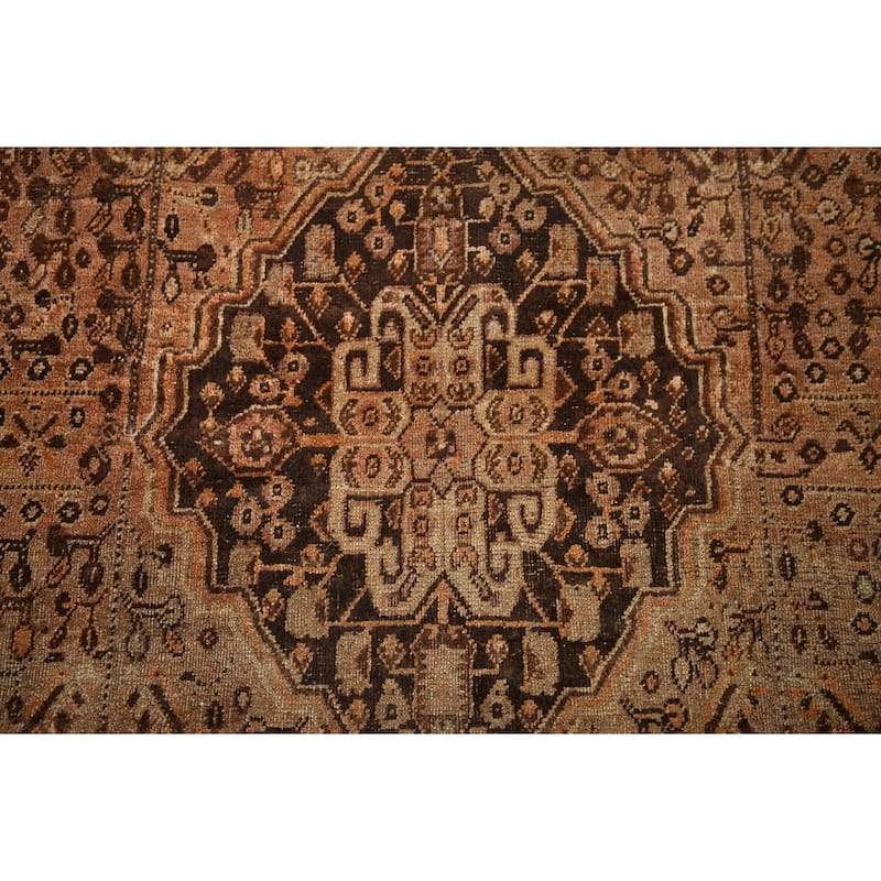 Qashqai Persian Antique Rug Hand-Knotted Vegetable Dye Wool Carpet - 4'8"x 7'9"
