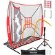 preview thumbnail 2 of 3, Zealfeel 7 x 7 ft Baseball Net Set: Batting Tee, Dummy Batter, 2 Strike Zones & Carry Bag - 7 x 7 ft