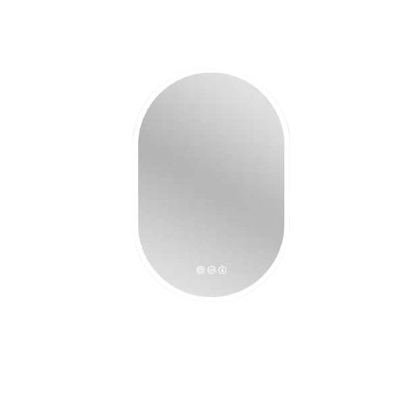 24 in. W x 36 in. H Large Oval Frameless Wall-Mount Anti-Fog LED Light Bathroom Vanity Mirror - 24" x 36"