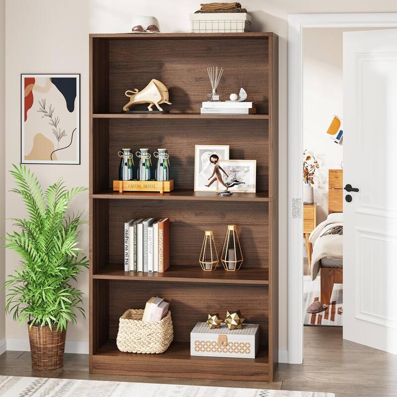 Bookcase, Open Display Storage Shelf, Organizer Cabinet Bookshelf Accent Shelving for Living Room, Home Office, Library, Bedroom