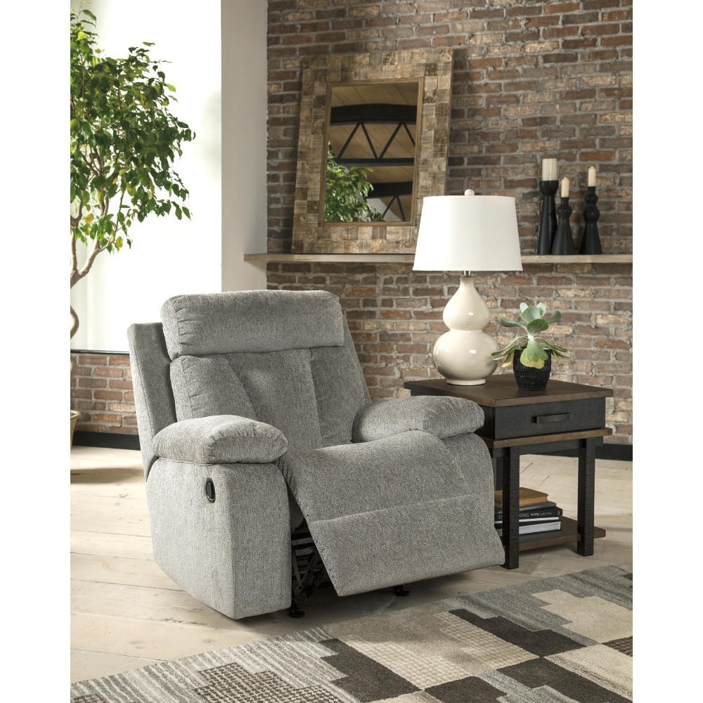 Mitchiner Contemporary Neutral Rocker Recliner Fog
