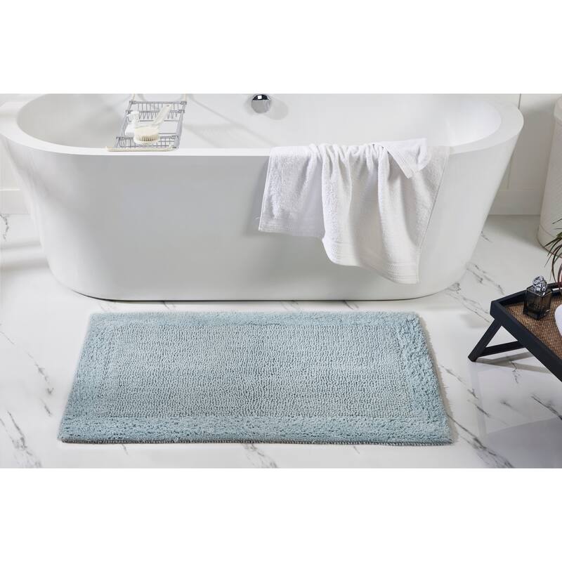 Better Trends Bath Rugs Set 100% Cotton Tufted Soft Water Absorbent Bathroom Rug for Shower, Sink Bath Mats Edge Collection