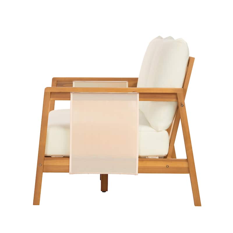 Christopher Knight Home - Nancy 2-Piece Outdoor Acacia Wood Loveseat and Coffee Table Seating Set