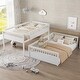 preview thumbnail 3 of 25, Full XL over Queen Bunk Bed with Ladder and Guardrails, Solid Pine Wood Frame