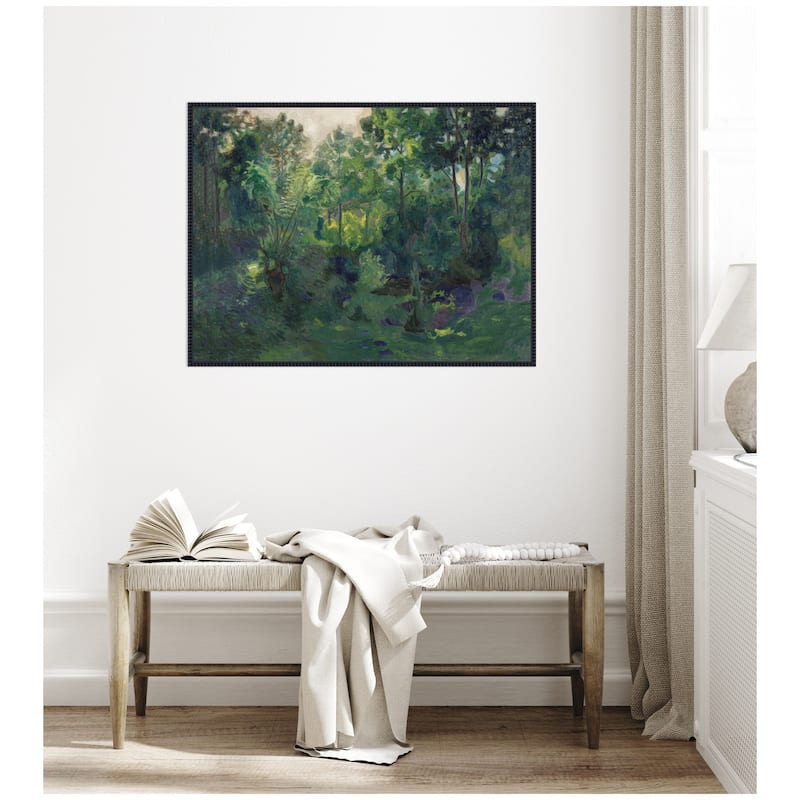Kate and Laurel Wooded Landscape 1900 Thorvald Erichsen by Nostalgia Prints Framed Canvas Wall Art Print