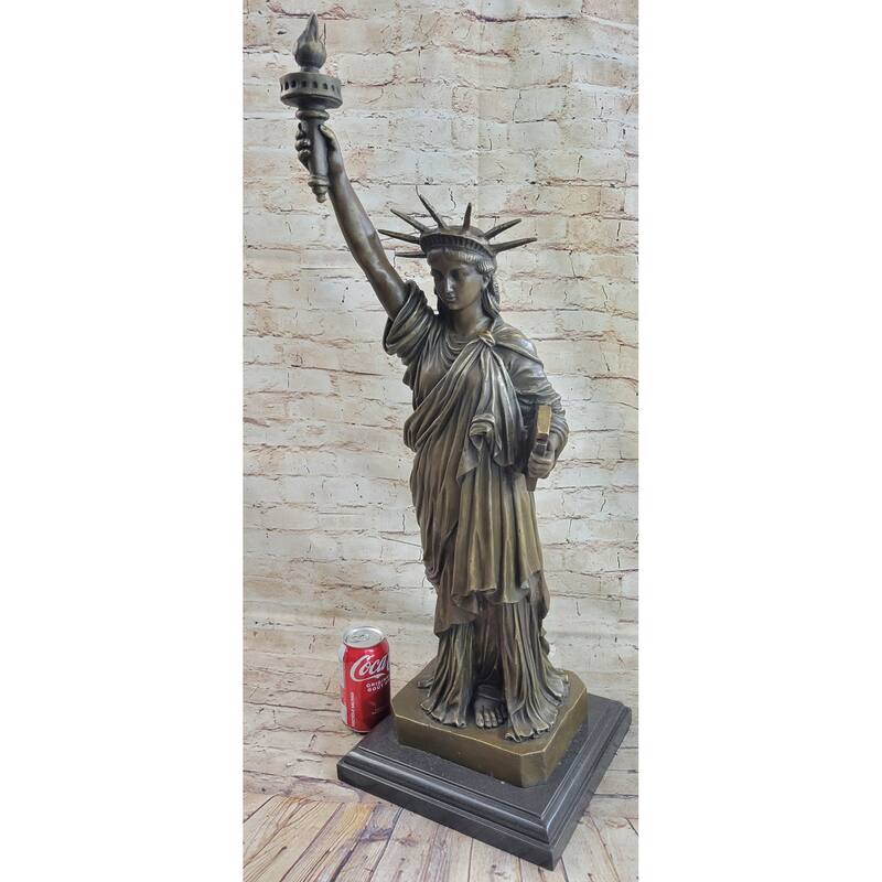 Statue Of Liberty Nyc Bronze Sculpture Statue Figure Replica On Marble Base