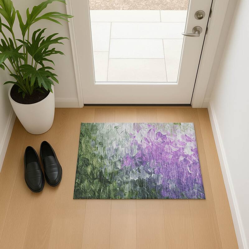 Premium Washable Super Soft Modern Current Mayfield Rug - Purple - 1'8" x 2'6"